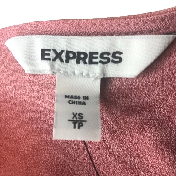 Express Mauve Seamed Puff Sleeve Top - Size Extra Small (XS) - Picture 6 of 10